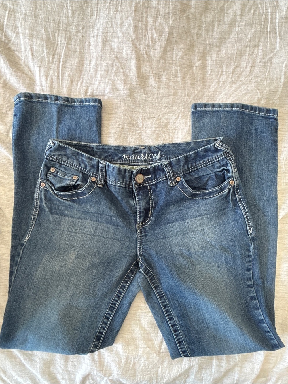 Maurices Women's Blue Boot Cut Jeans Short